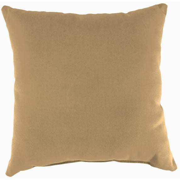 Jordan Manufacturing Sunbrella 16" x 16" Canvas Cocoa Brown Solid Square Outdoor Throw Pillow