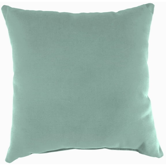 Jordan Manufacturing Sunbrella 16" x 16" Canvas Spa Mint Green Solid Square Outdoor Throw Pillow