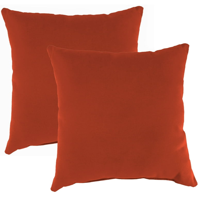 Jordan Manufacturing Sunbrella 16 x 16 Canvas Terracotta Red Solid Square Outdoor Throw Pillow 2 Pack Walmart