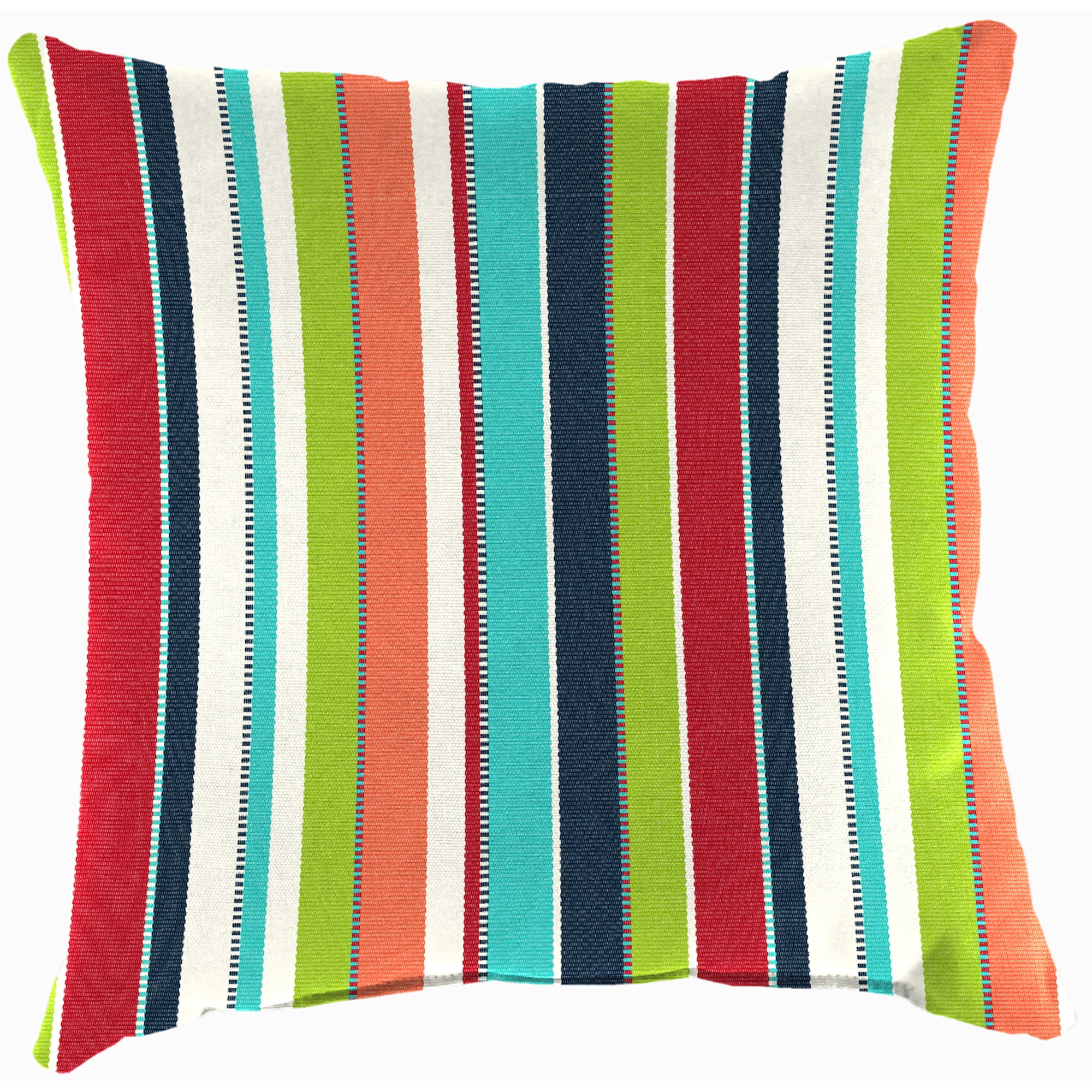Jordan Manufacturing Sunbrella 16" x 16" Carousel Confetti Multicolor Stripe Square Outdoor Throw Pillow
