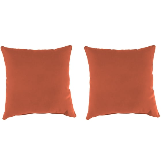 Jordan Manufacturing Sunbrella 16" x 16" Dupione Papaya Coral Dupione Square Outdoor Throw Pillow