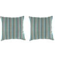 thumbnail image 1 of Jordan Manufacturing Sunbrella 16" x 16" Gateway Mist Blue and Beige Stripe Square Outdoor Throw Pillow, 1 of 10