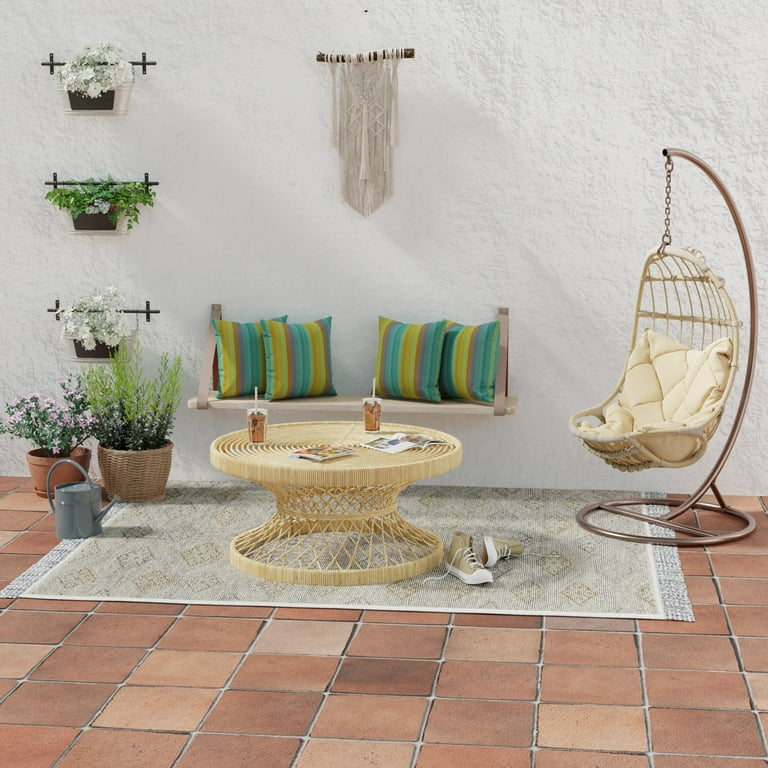 Jordan Manufacturing Sunbrella 16 x 16 Multicolor Stripe Outdoor Throw Pillow Set of 2 16 L x 16 W x 4 H Walmart
