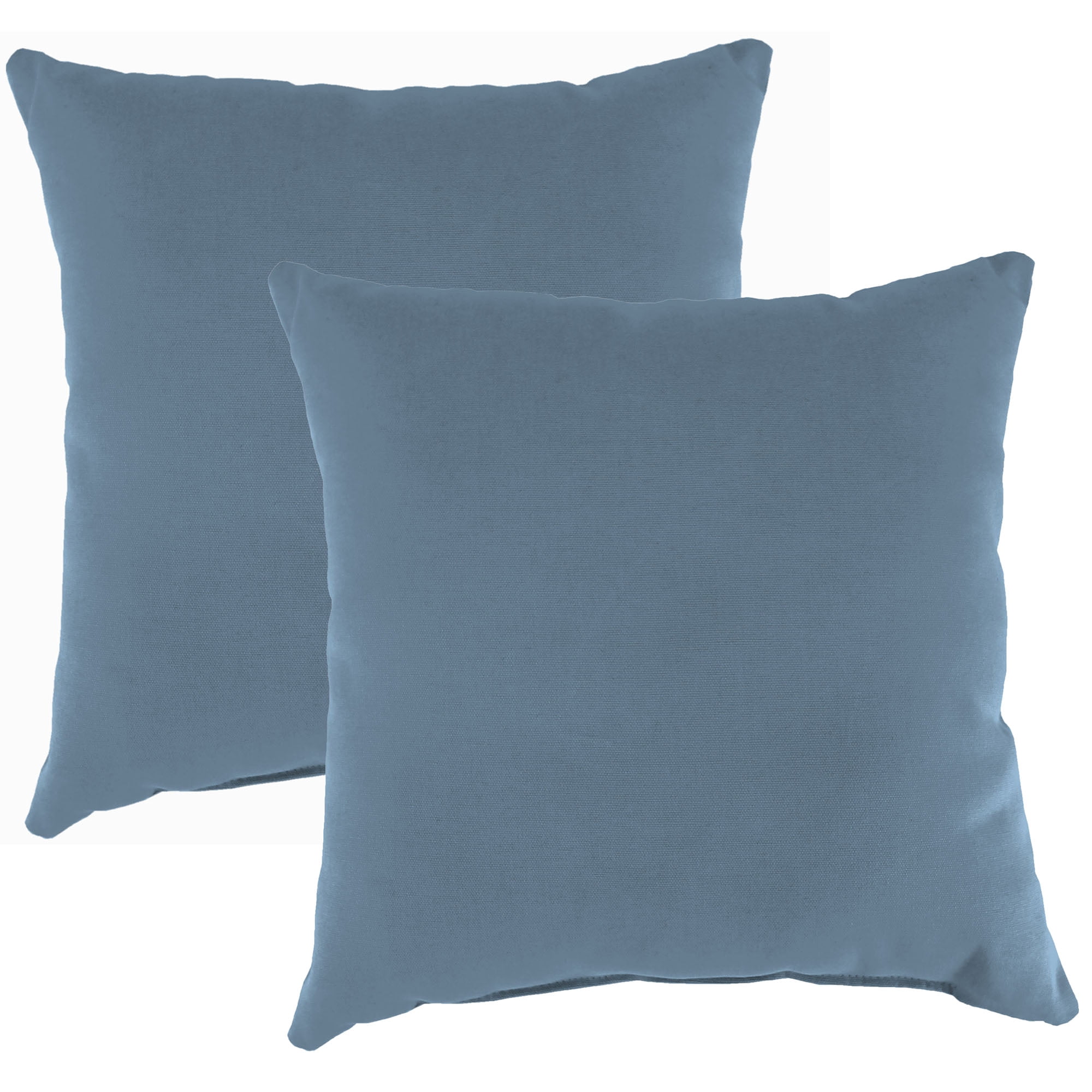 Jordan Manufacturing Sunbrella 16" x 16" Spectrum Denim Blue Solid Square Outdoor Throw Pillow (2 Pack)