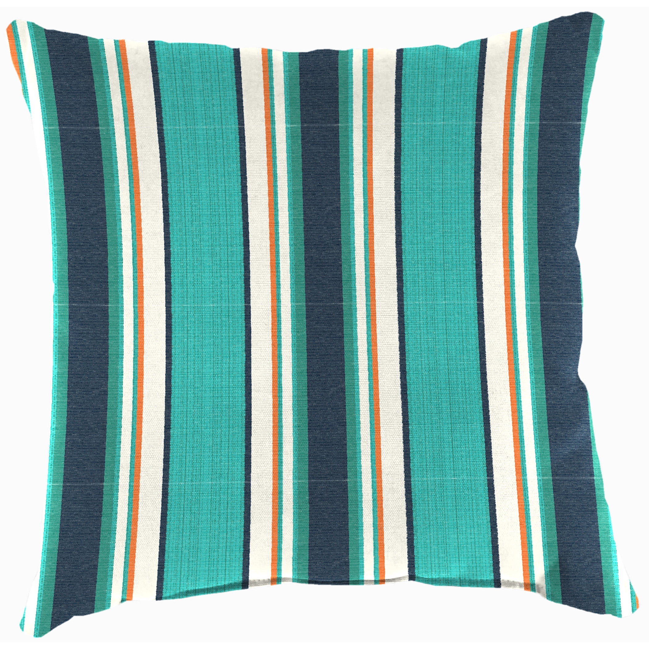 Jordan Manufacturing Sunbrella 16" x 16" Token Surfside Multicolor Stripe Square Outdoor Throw Pillow