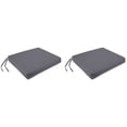 thumbnail image 1 of Jordan Manufacturing Sunbrella 17" x 19" Canvas Charcoal Solid Rectangular Outdoor Chair Pad Seat Cushion with Ties (2 Pack), 1 of 11