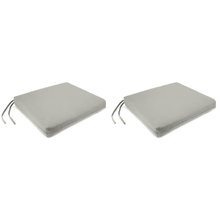 Jordan Manufacturing Sunbrella 17 x 19 Canvas Granite Grey Solid Rectangular Outdoor Chair Pad Seat Cushion with Ties 2 Pack Walmart