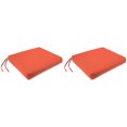 thumbnail image 1 of Jordan Manufacturing Sunbrella 17" x 19" Canvas Melon Solid Rectangular Outdoor Chair Pad Seat Cushion with Ties (2 Pack), 1 of 9