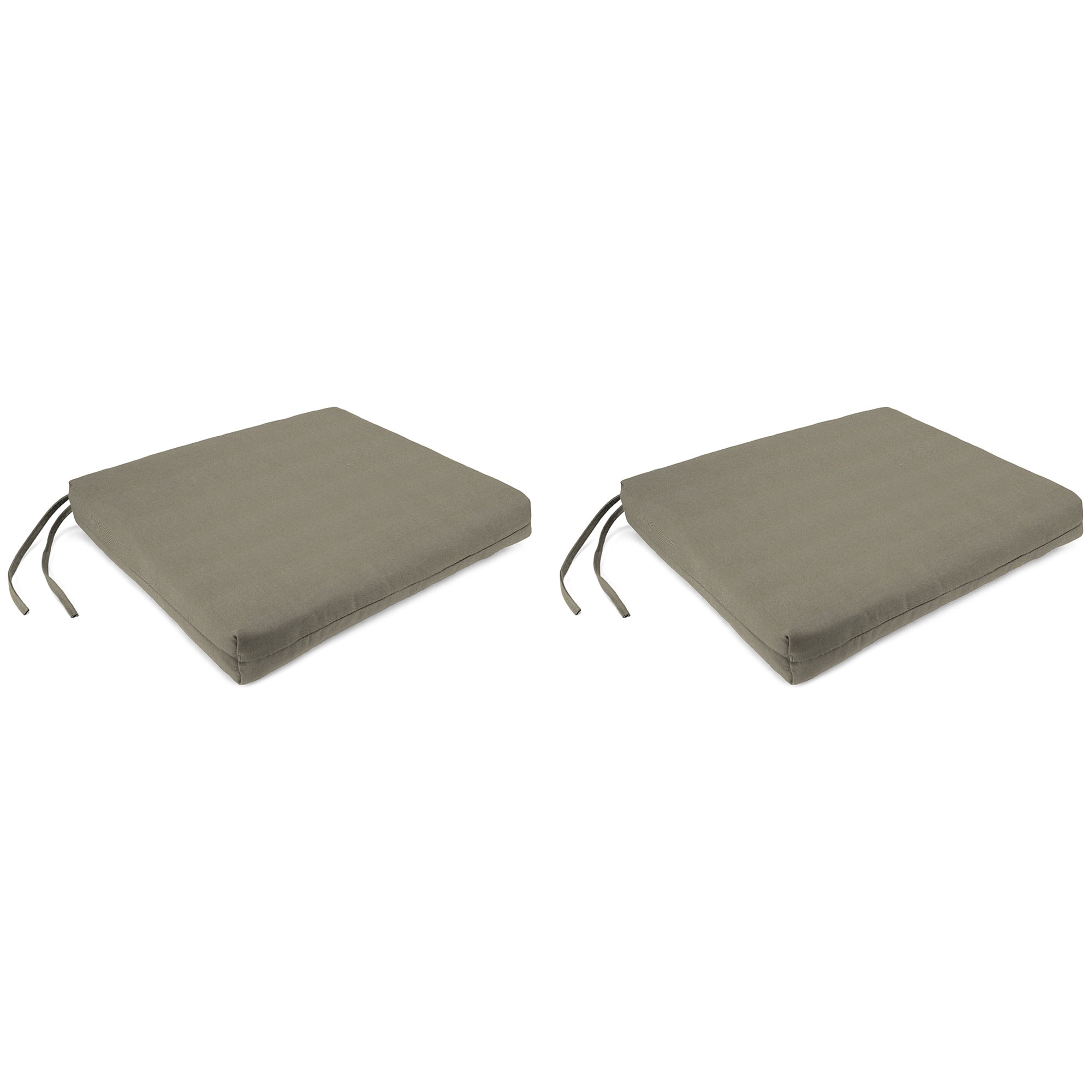 Jordan Manufacturing Sunbrella 17" x 19" Canvas Taupe Solid Rectangular Outdoor Chair Pad Seat Cushion with Ties (2 Pack)