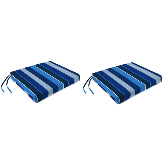 17" x 19" Rectangular Outdoor Chair Pad Seat Cushion with Ties (2 Pack)