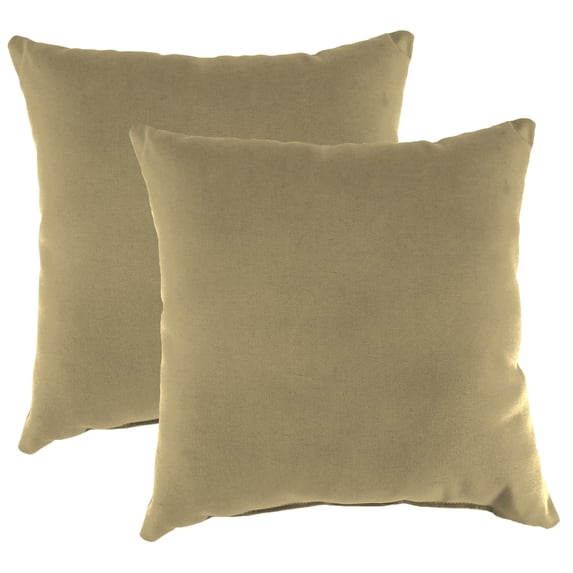 Jordan Manufacturing Sunbrella 18" x 18" Canvas Heather Beige Solid Square Outdoor Throw Pillow (2 Pack)