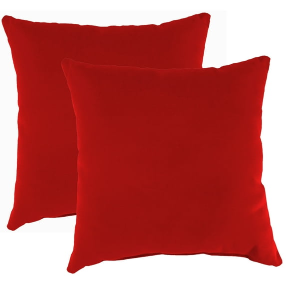 Jordan Manufacturing Sunbrella 18" x 18" Canvas Logo Red Solid Square Outdoor Throw Pillow (2 Pack)
