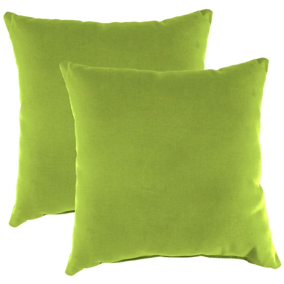 Jordan Manufacturing Sunbrella 18" x 18" Canvas Macaw Green Solid Square Outdoor Throw Pillow (2 Pack)
