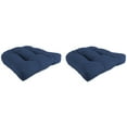 thumbnail image 1 of Jordan Manufacturing Sunbrella 18" x 18" Canvas Navy Solid Square Tufted Contoured Outdoor Wicker Seat Cushion (2 Pack), 1 of 9
