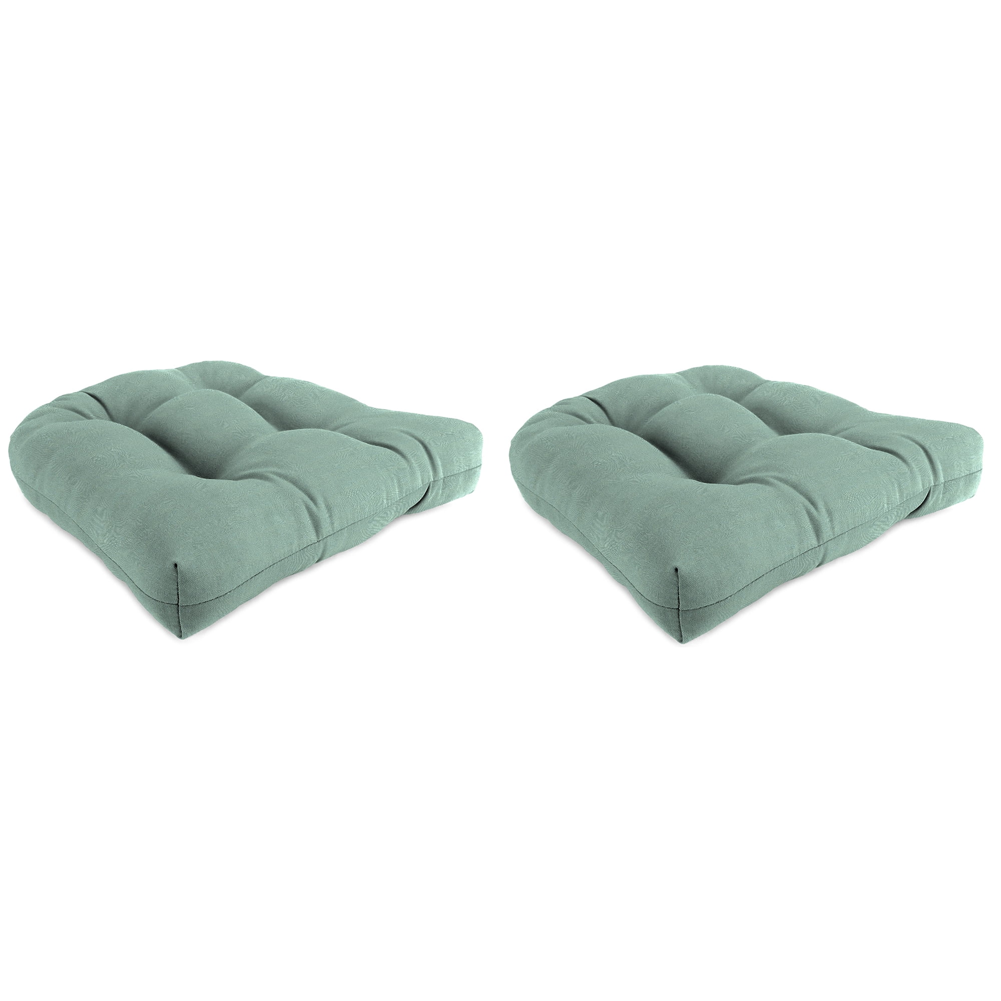 Jordan Manufacturing Sunbrella 18 x 18 Canvas Spa Mint Green Solid Square Tufted Contoured Outdoor Wicker Seat Cushion 2 Pack Walmart