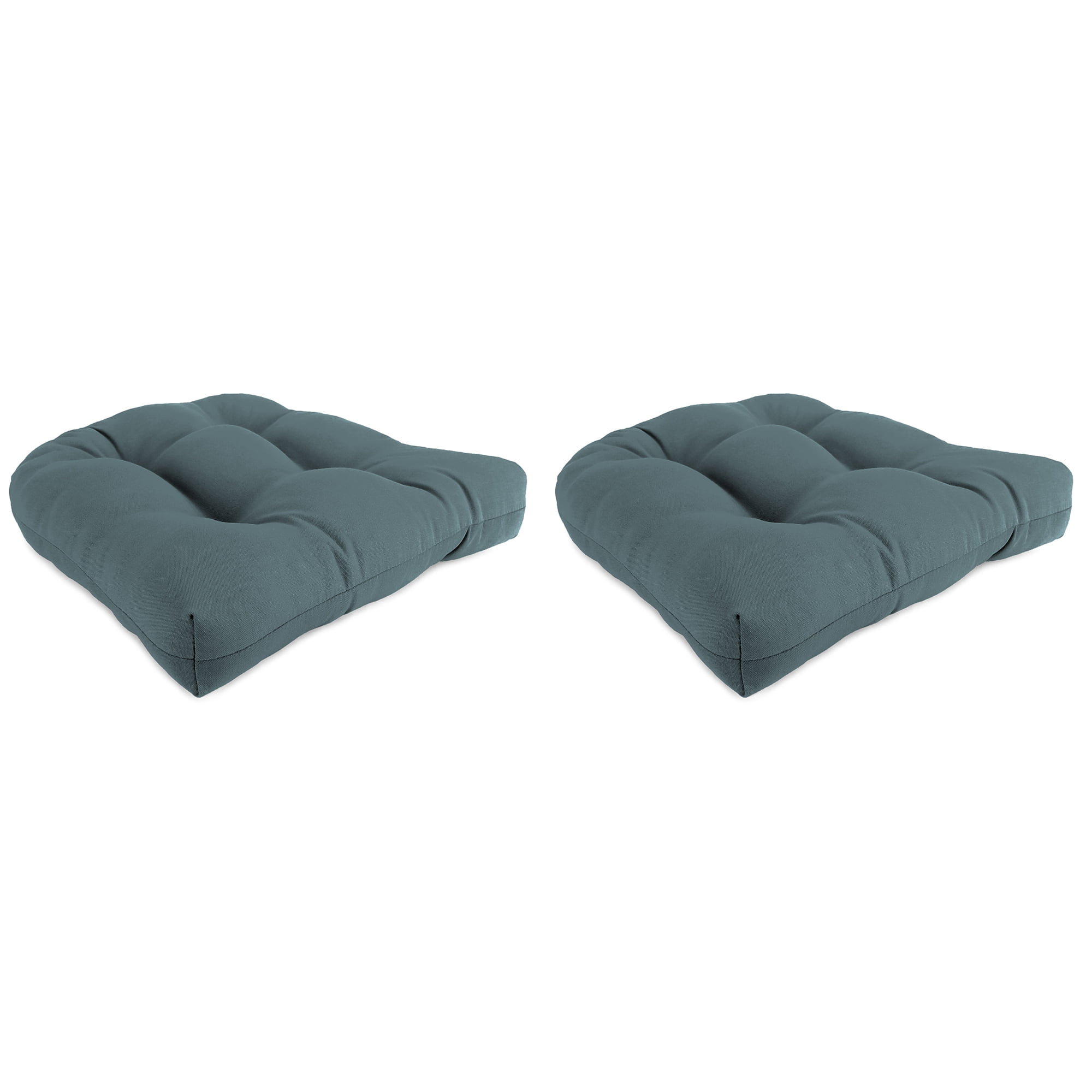 Jordan Manufacturing Sunbrella 18 x 18 Cast Lagoon Teal Solid Square Tufted Contoured Outdoor Wicker Seat Cushion 2 Pack Walmart