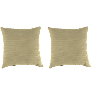 Jordan Manufacturing Sunbrella 18" x 18" Dupione Sand Stripe Square Outdoor Throw Pillow (2 Pack)
