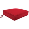 thumbnail image 1 of Jordan Manufacturing Sunbrella 21.5" x 22.5" Canvas Jockey Red Solid Rectangular Outdoor Deep Seat Chair Cushion Set with Ties and Welt, 1 of 12