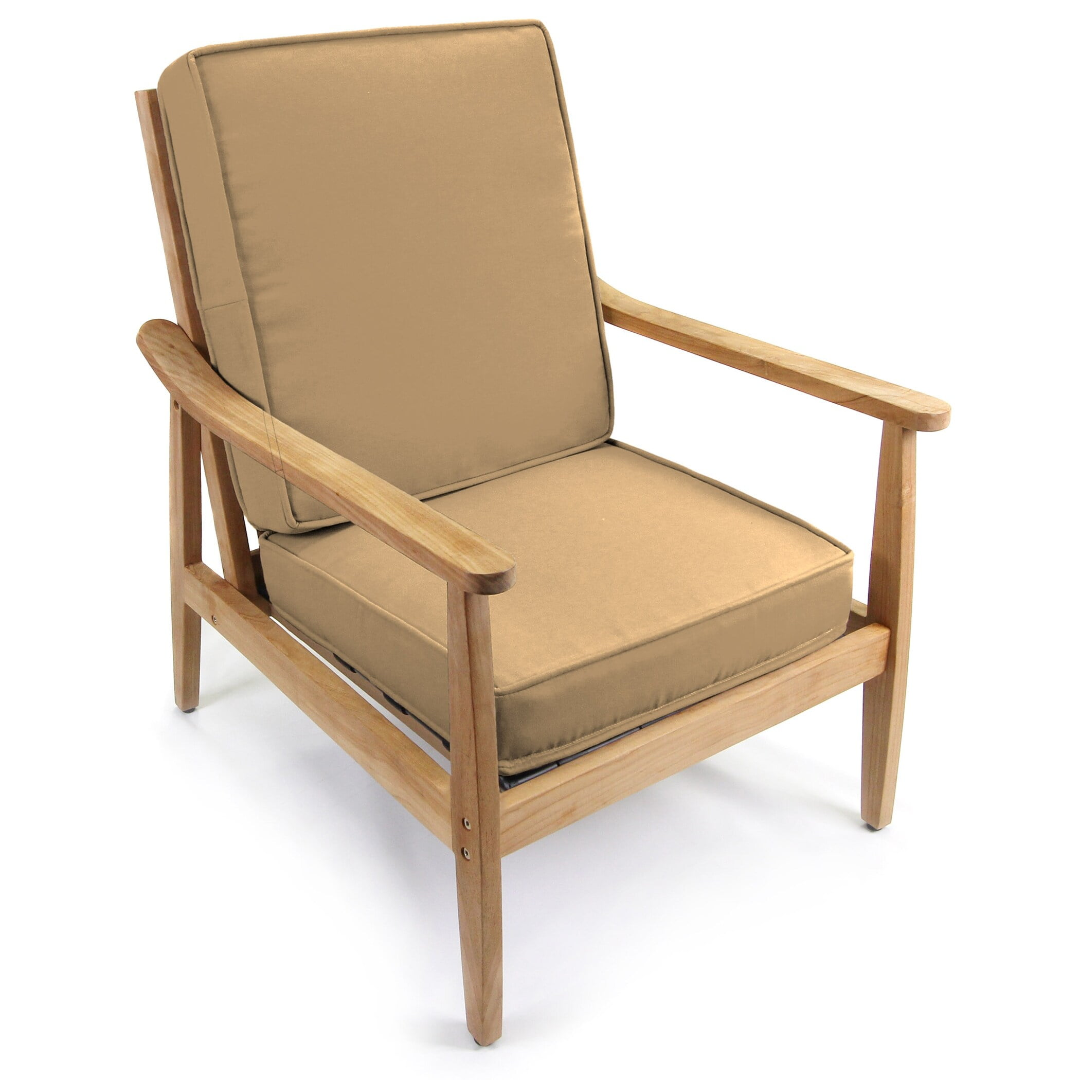 Jordan Manufacturing Sunbrella 22" x 45" Brown Solid Outdoor Deep Seat Chair Cushion Set with Ties - 45'' L x 22'' W x 4'' H