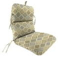 thumbnail image 1 of Jordan Manufacturing Sunbrella 22" x 45" Empire Dove Beige Quatrefoil Rectangular Outdoor Chair Cushion with Ties and Hanger Loop, 1 of 10