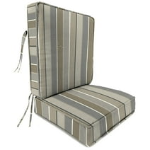 Jordan Manufacturing Sunbrella 22" x 45" Gray Stripe Outdoor Deep Seat Chair Cushion Set with Ties