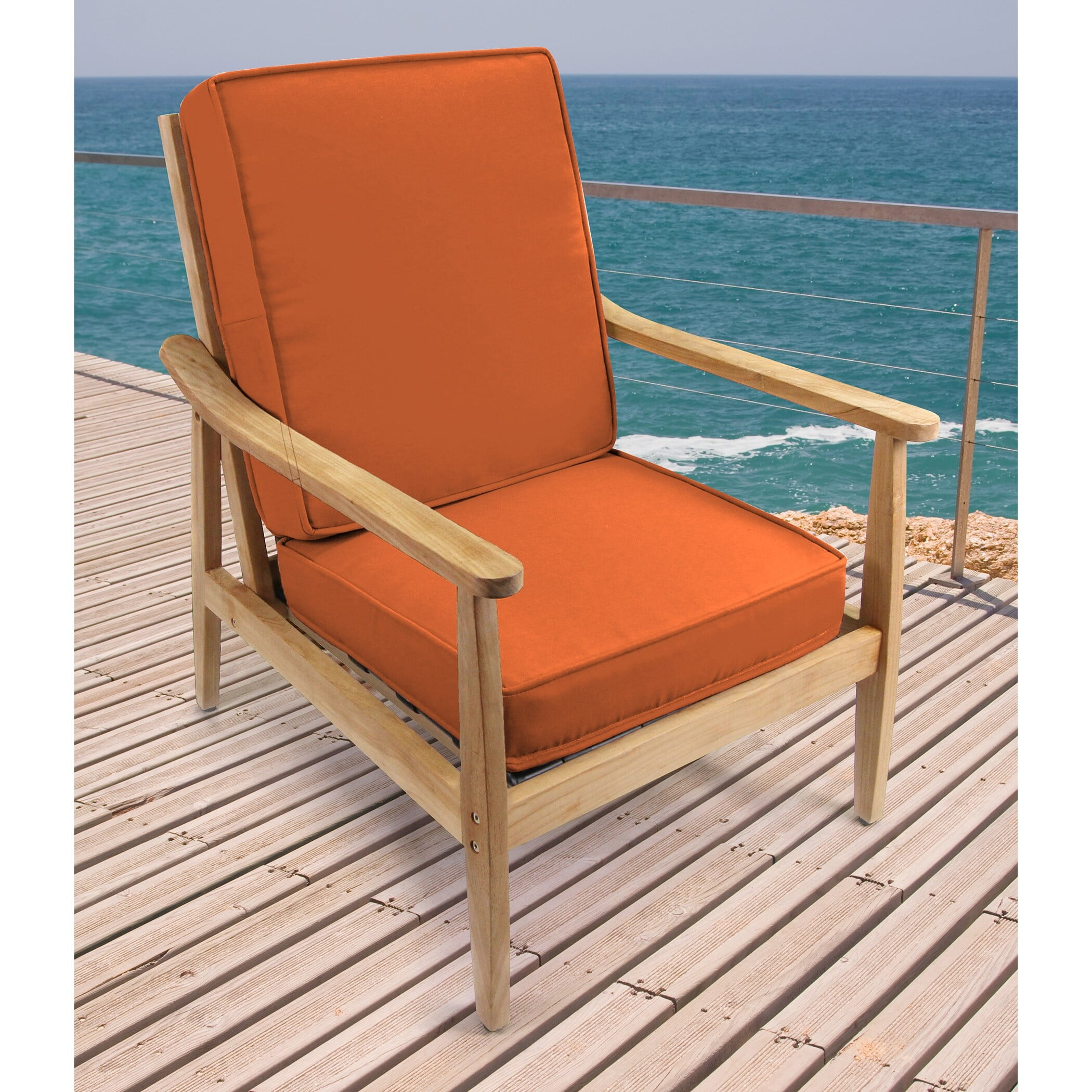 Jordan Manufacturing Sunbrella 22" x 45" Rust Solid Outdoor Deep Seat