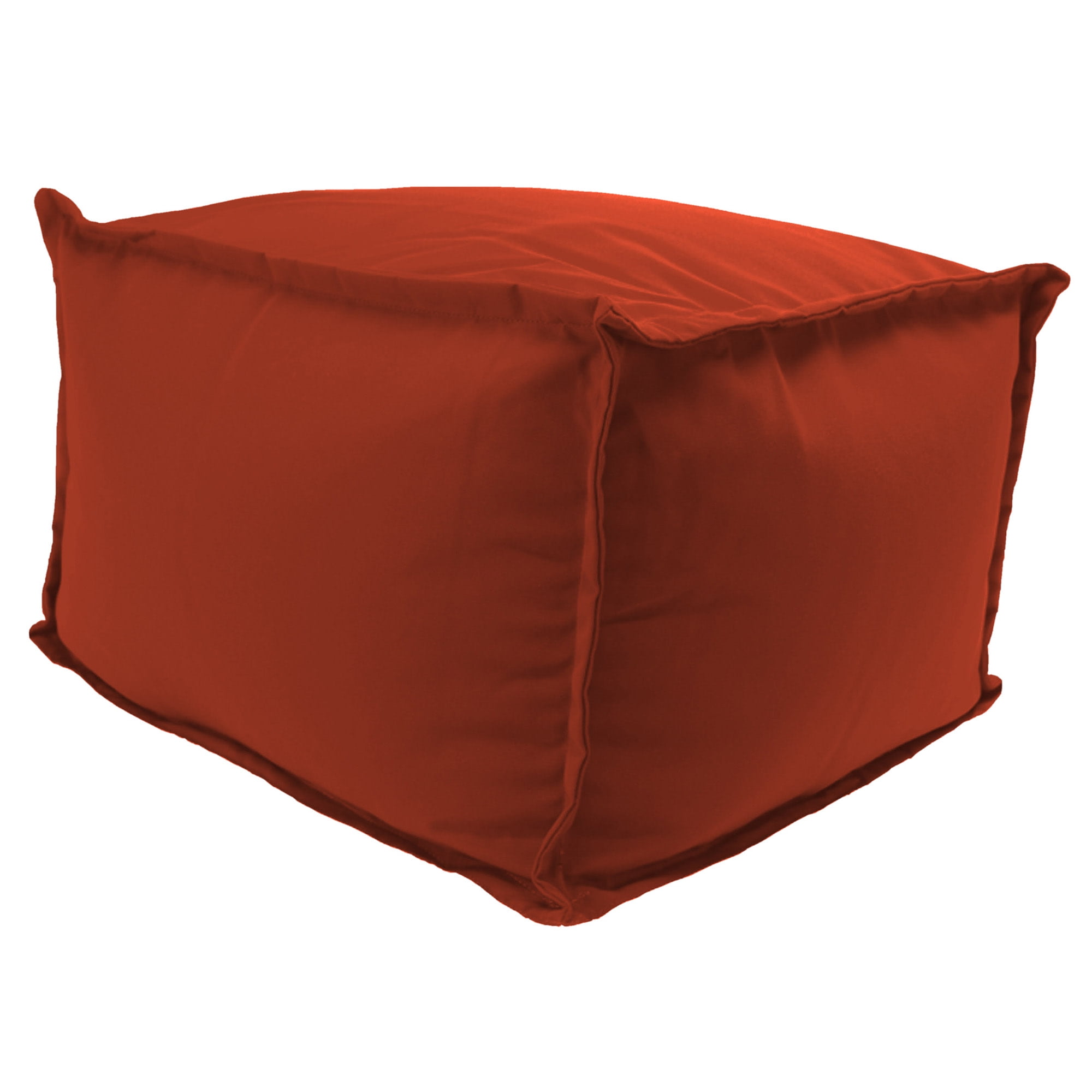 Jordan Manufacturing Sunbrella 23" x 25" Canvas Terracotta Red Solid Rectangular Outdoor Pouf Ottoman with Flange