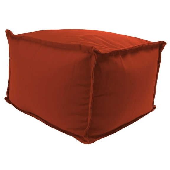 Jordan Manufacturing Sunbrella 23" x 25" Canvas Terracotta Red Solid Rectangular Outdoor Pouf Ottoman with Flange