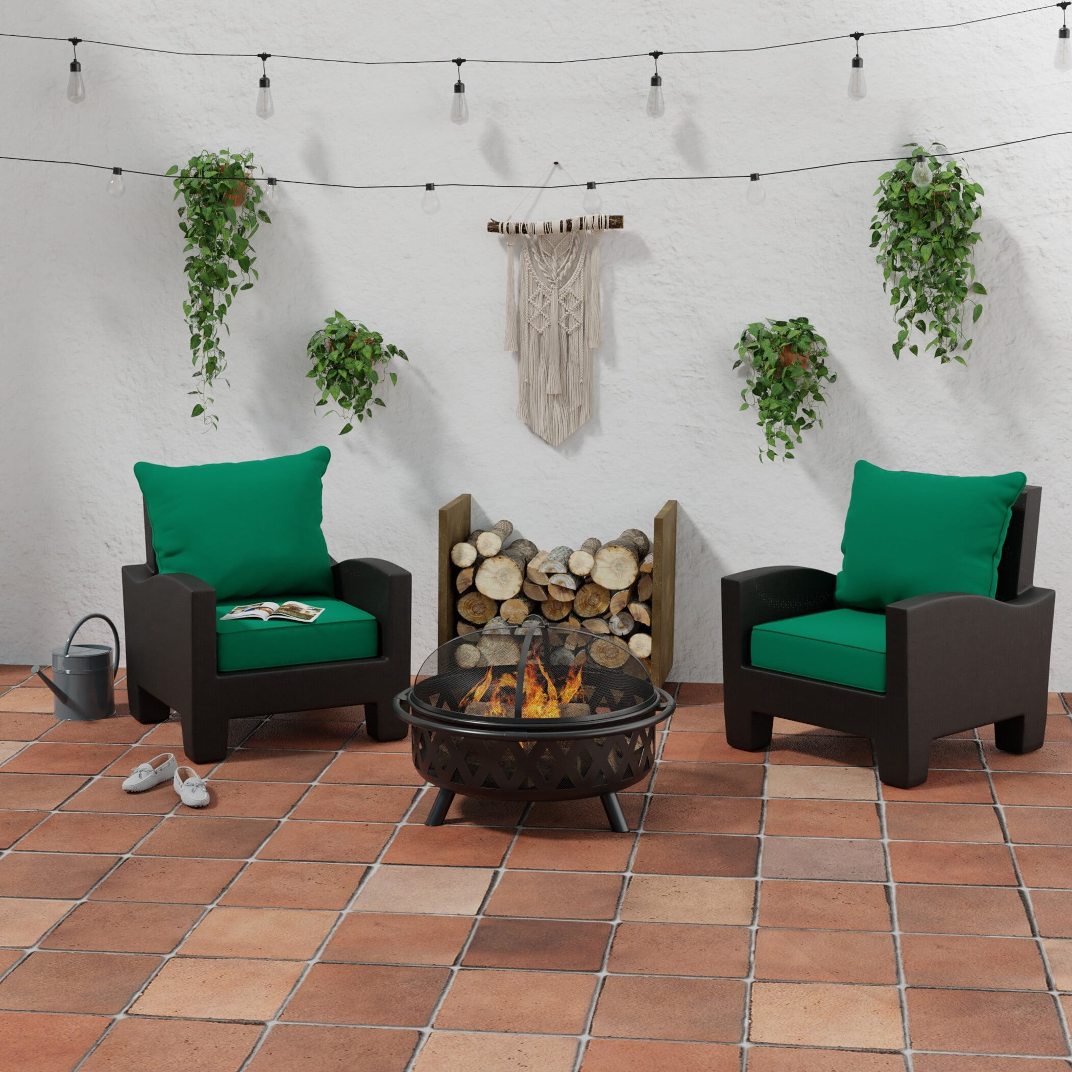 Forest green chair pads sale
