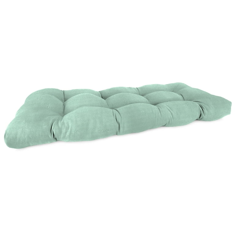 Jordan Manufacturing Sunbrella 44 x 18 Canvas Spa Mint Green Solid Rectangular Tufted Contoured Outdoor Wicker Settee Bench Cushion Walmart