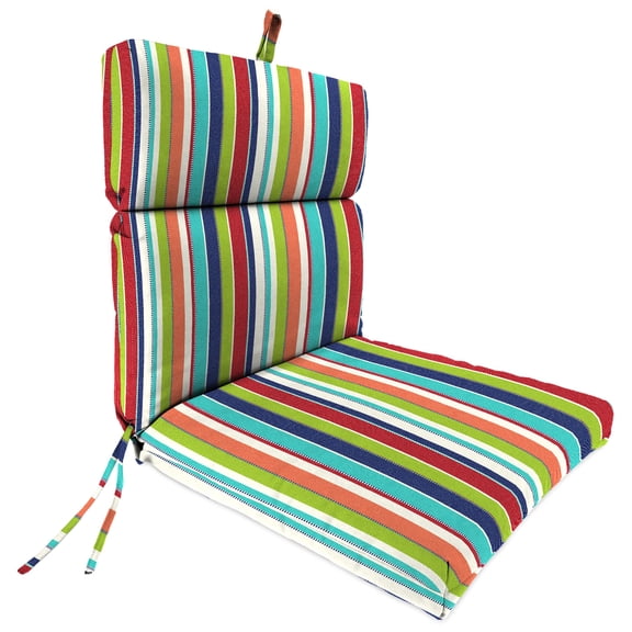 44" x 22" Rectangular Outdoor Chair Cushion with Ties and Hanger Loop