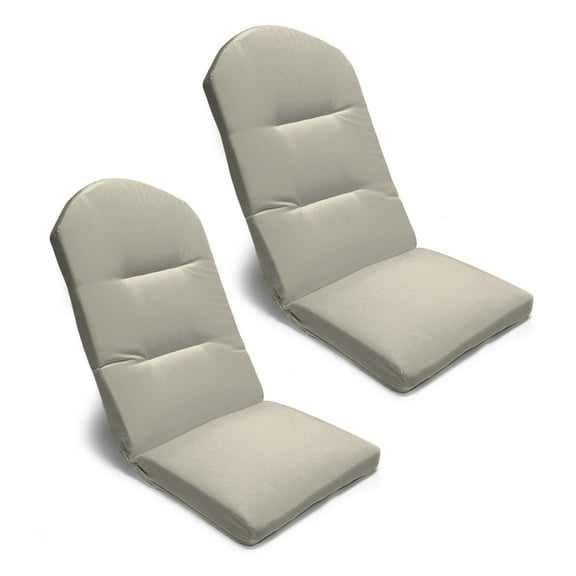 Jordan Manufacturing Sunbrella 45.5" x 20" Spectrum Dove Beige Solid Rectangular Tufted Outdoor Polywood Adirondack Chair Cushion with Back Strap (2 Pack)