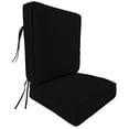 thumbnail image 1 of Jordan Manufacturing Sunbrella 45" x 22" Canvas Black Solid Rectangular Outdoor Deep Seat Chair Cushion Set with Ties and Welt, 1 of 13