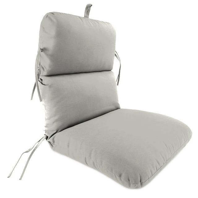 Jordan Manufacturing Sunbrella 45" x 22" Canvas Granite Grey Solid Rectangular Outdoor Chair Cushion with Ties and Hanger Loop