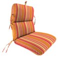 thumbnail image 1 of Jordan Manufacturing Sunbrella 45" x 22" Dolce Mango Stripe Rectangular Outdoor Chair Cushion with Ties and Hanger Loop, 1 of 10