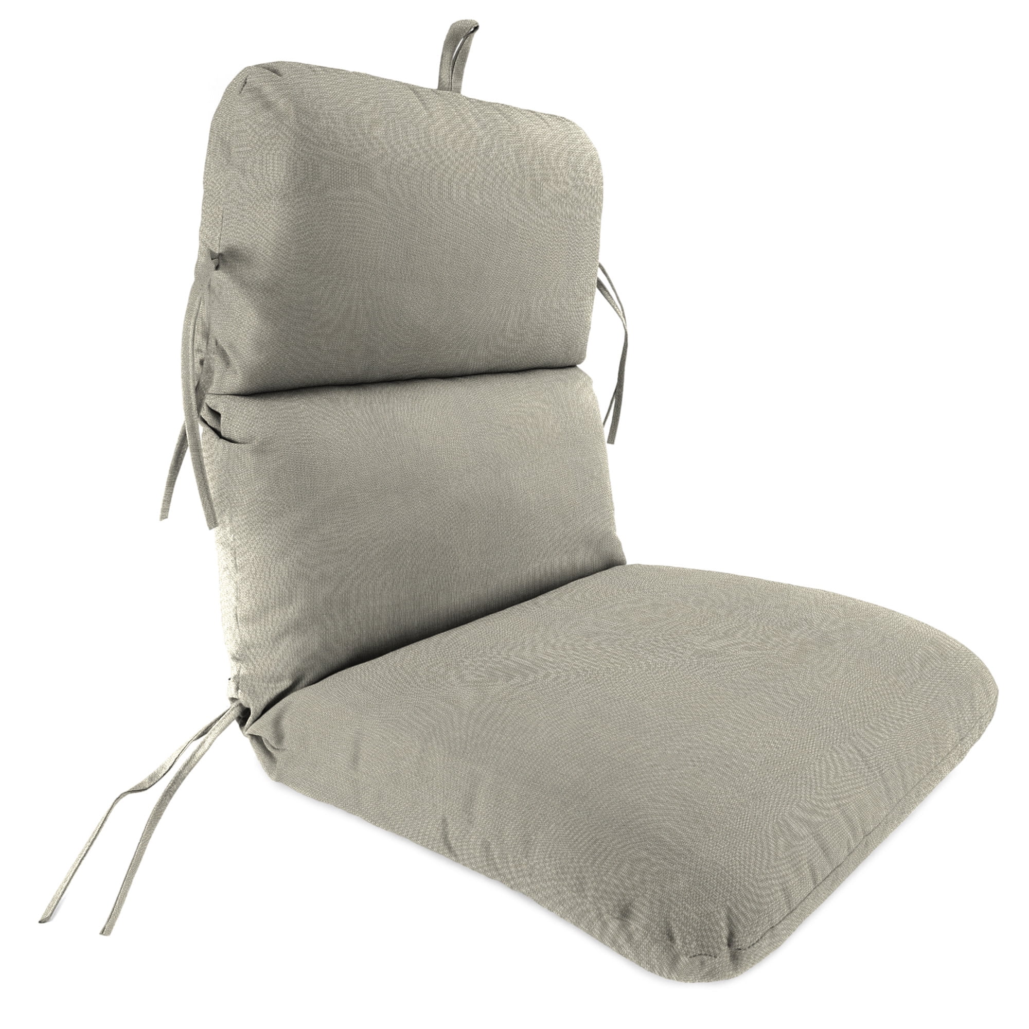 Jordan Manufacturing Sunbrella 45" x 22" Spectrum Dove Beige Solid Rectangular Outdoor Chair Cushion with Ties and Hanger Loop