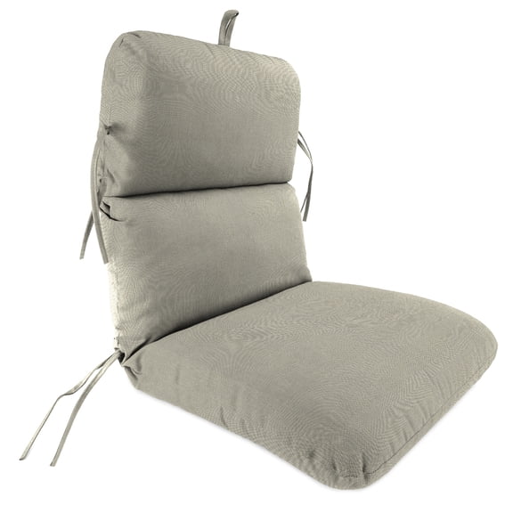 Jordan Manufacturing Sunbrella 45" x 22" Spectrum Dove Beige Solid Rectangular Outdoor Chair Cushion with Ties and Hanger Loop