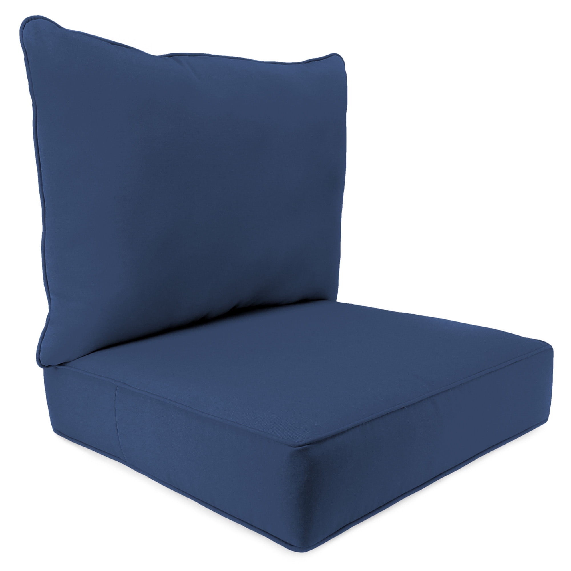 Navy Blue Canvas Outdoor Deep Seat Chair Cushion Set