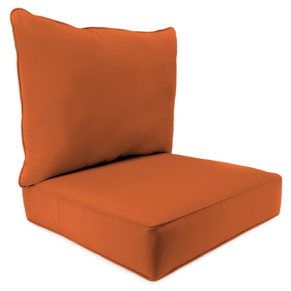 Jordan Manufacturing Sunbrella 46.5" x 24" Canvas Rust Solid Rectangular Outdoor Deep Seating Chair Seat and Back Cushion with Welt
