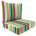 thumbnail image 1 of Jordan Manufacturing Sunbrella 46.5" x 24" Carousel Confetti Multicolor Stripe Rectangular Outdoor Deep Seating Chair Seat and Back Cushion with Welt, 1 of 9