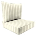 thumbnail image 1 of Jordan Manufacturing Sunbrella 46.5" x 24" Shore Stripe Linen Beige Stripe Rectangular Outdoor Deep Seat Chair Cushion Set with Welt, 1 of 9