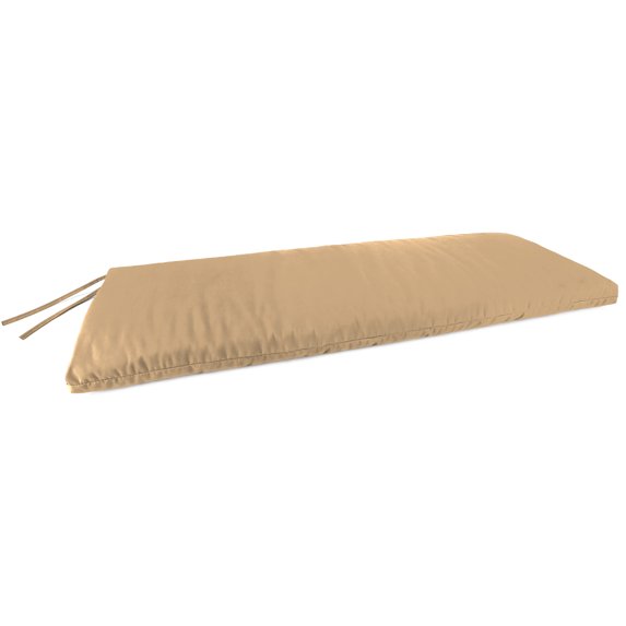 Jordan Manufacturing Sunbrella 48" x 18" Canvas Camel Solid Rectangular Outdoor Settee Swing Bench Cushion with Ties