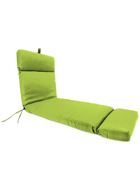 Jordan Manufacturing Sunbrella 72" x 22" Canvas Macaw Green Solid Rectangular Outdoor Chaise Lounge Cushion with Ties and Hanger Loop