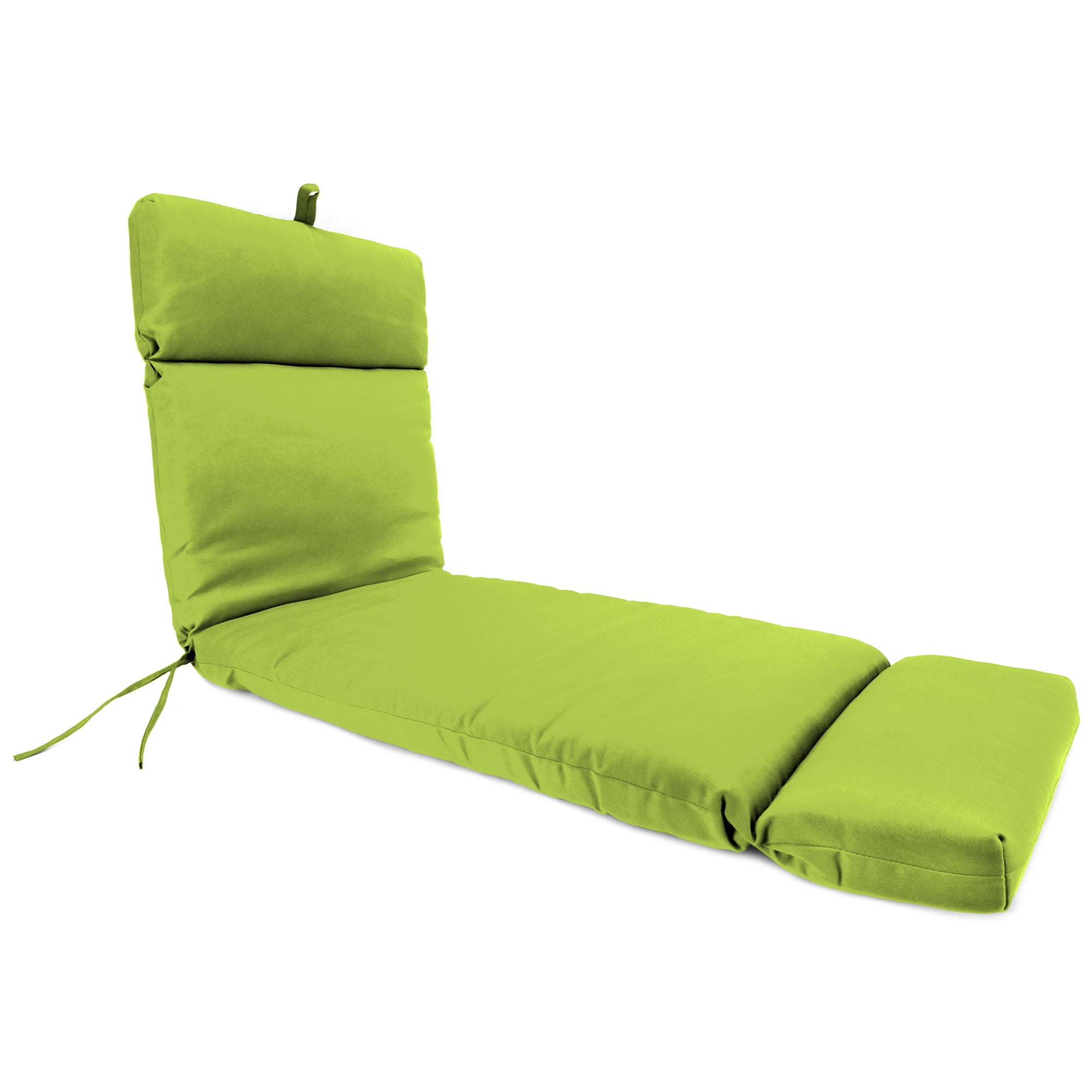 Jordan Manufacturing Sunbrella 72" x 22" Canvas Macaw Green Solid Rectangular Outdoor Chaise Lounge Cushion with Ties and Hanger Loop