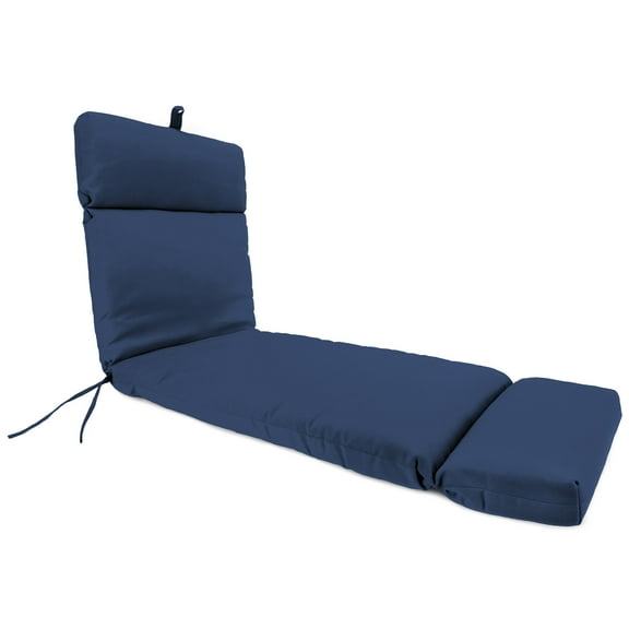 Jordan Manufacturing Sunbrella 72" x 22" Canvas Navy Solid Rectangular Outdoor Chaise Lounge Cushion with Ties and Hanger Loop
