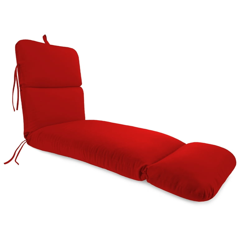 Jordan Manufacturing Sunbrella 74 x 22 Canvas Logo Red Solid Rectangular Outdoor Chaise Lounge Cushion with Ties and Hanger Loop Walmart