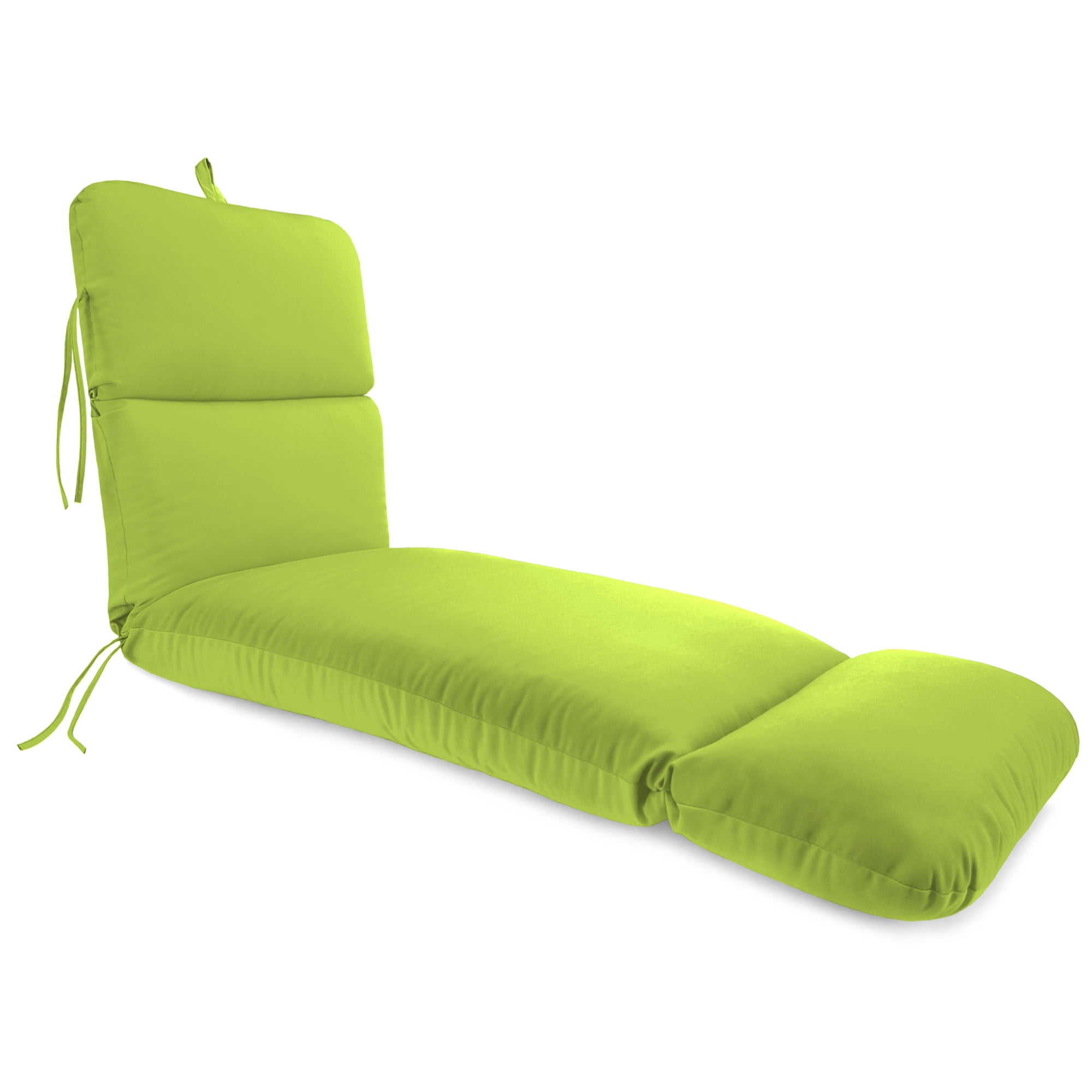Jordan Manufacturing Sunbrella 74" x 22" Canvas Macaw Green Solid Rectangular Outdoor Chaise Lounge Cushion with Ties and Hanger Loop