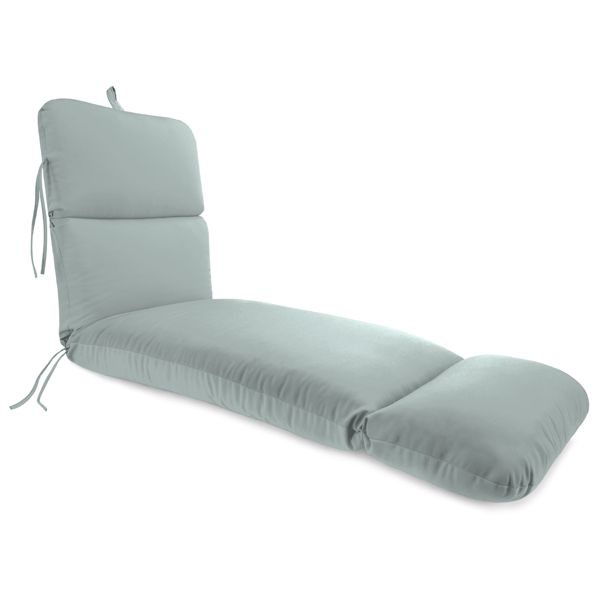 Jordan Manufacturing Sunbrella 74" x 22" Cast Silver Gray Solid Rectangular Outdoor Chaise Lounge Cushion with Ties and Hanger Loop