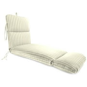 Jordan Manufacturing Sunbrella 74" x 22" Shore Linen Natural Stripe Rectangular Outdoor Chaise Lounge Cushion with Ties and Hanger Loop