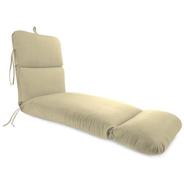 Jordan Manufacturing Sunbrella 74" x 22" Spectrum Sand Solid Rectangular Outdoor Chaise Lounge Cushion with Ties and Hanger Loop